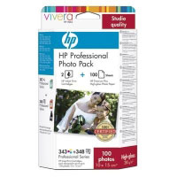 Pack fotogrfico profesional HP series 343/348 con tintas Vivera, 10 x 15 cm/100 hojas (Q7960EE#231)